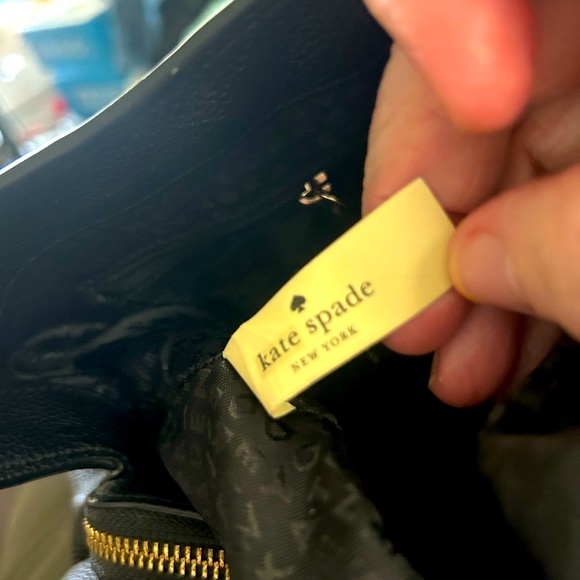 KATE SPADE Larchmont Ave,Evangelie SATCHEL BLACK PEBBLE LEATHER,gold hardware - Picture 13 of 17